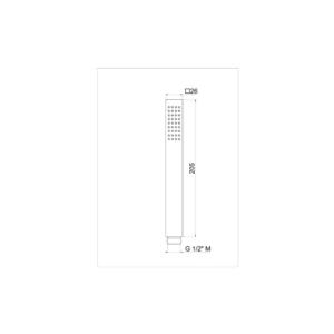 Vema Square Slim Handheld Showerhead – Polished Chrome