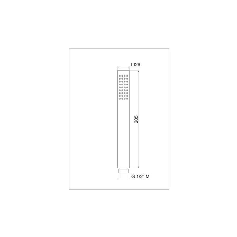 Vema Square Slim Handheld Showerhead – Polished Chrome
