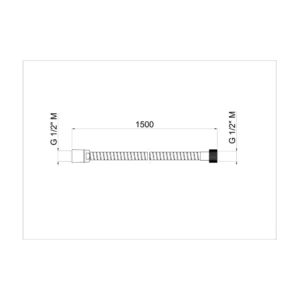 Vema Tiber 1.5m Hose - St/Steel