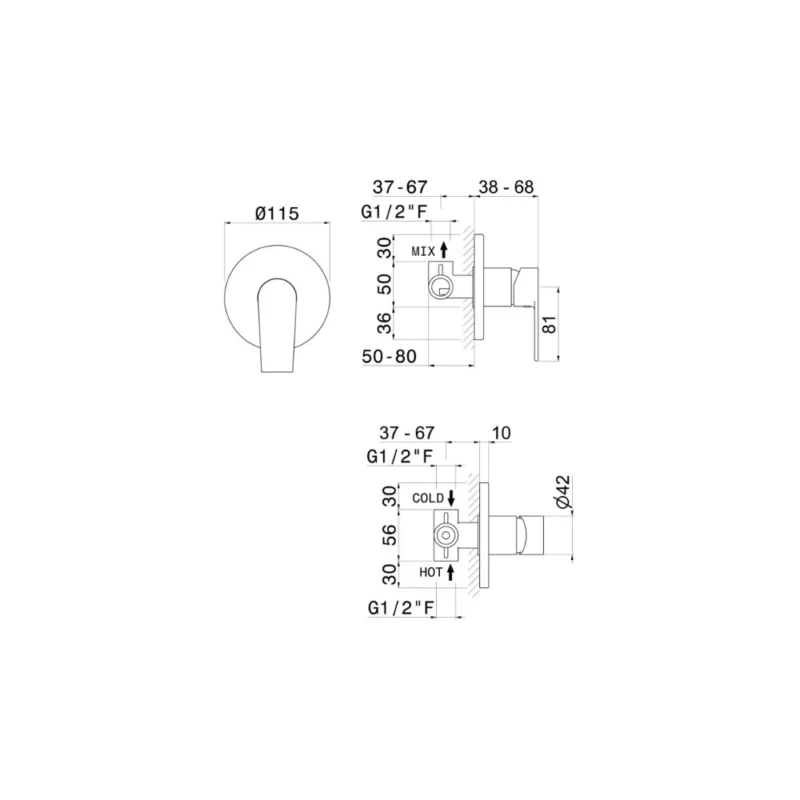 Full Basin (1)-1 Vema Timea Chrome Single Outlet Shower Mixer