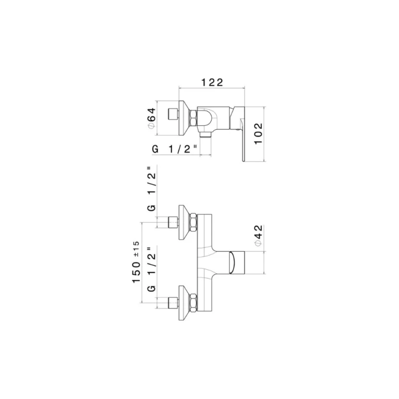 Vema Timea Black Single Outlet Bar Valve – Matt Black