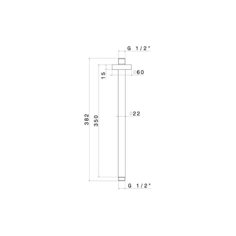 Vema Round Ceiling Mount Shower Arm – Polished Chrome