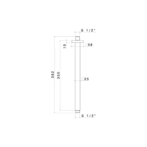 Vema Square Ceiling Mount Shower Arm – Polished Chrome