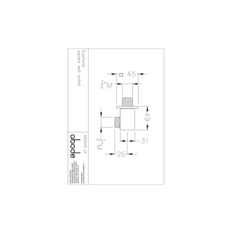 Abode Euphoria Square Wall Outlet – Chrome