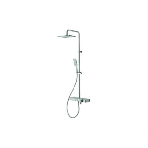 Vema Thermostatic Shower Column w/Fixed Head, Riser, Shelf & Foot Wash