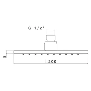 Vema 200mm Square Shower Head – Polished Chrome