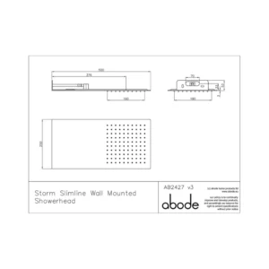 Abode Storm Slimline Wall Mounted Showerhead - St/Steel