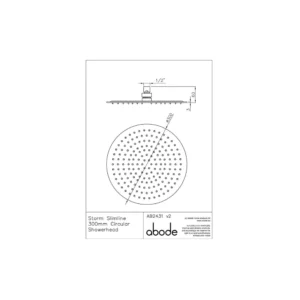 Abode Storm Slimline Circular Showerhead – Stainless Steel