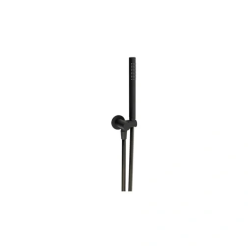Abode Euphoria Circular Wall Outlet, Handset & Bracket Set - Matt Black