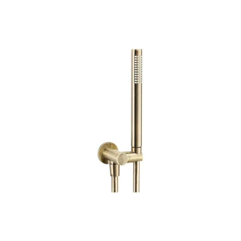 Abode Euphoria Circular Wall Outlet, Handset & Bracket Set - Antique Brass