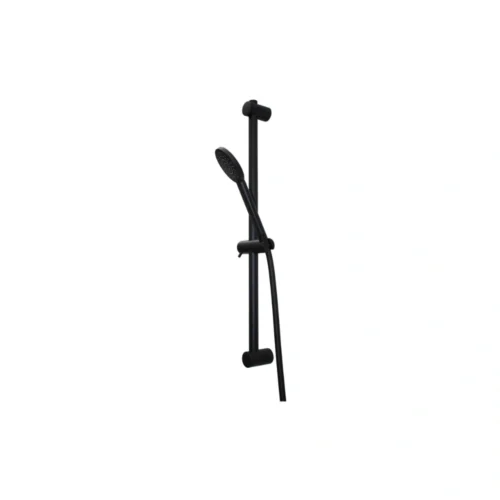 Vema Timea Black Riser Rail, Handset & Hose Set – Matt Black