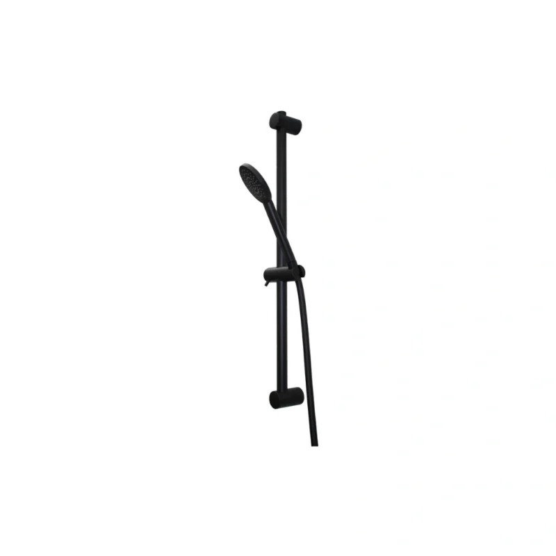Vema Timea Black Riser Rail, Handset & Hose Set – Matt Black