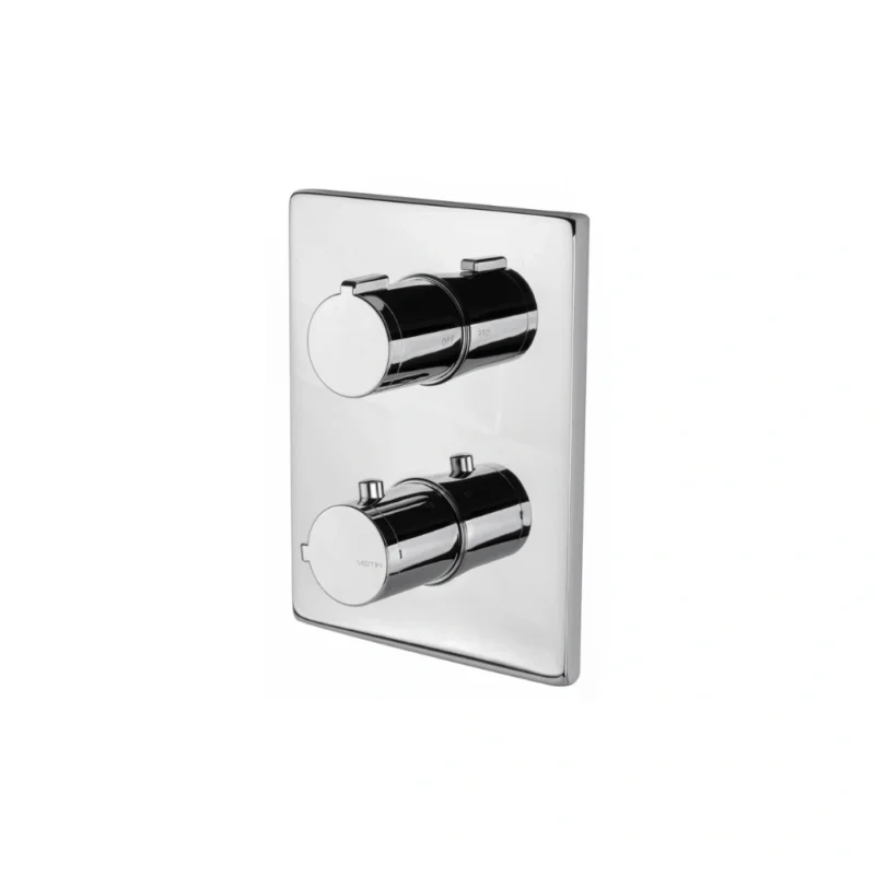 Vema Rectangular Two Outlet Thermostatic Mixer Valve