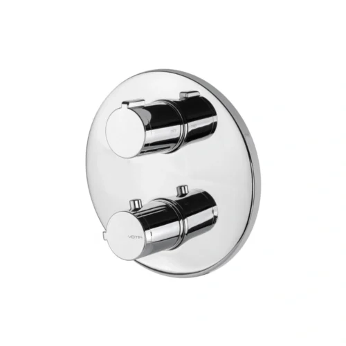 Vema Round Two Outlet Thermostatic Mixer Valve – Polished Chrome