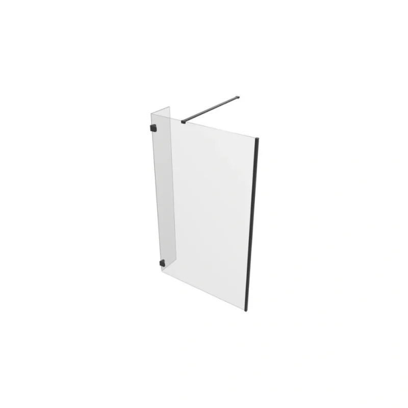 Crystal Optional 300mm Wetroom Hinged Splash Panel - Matt Black