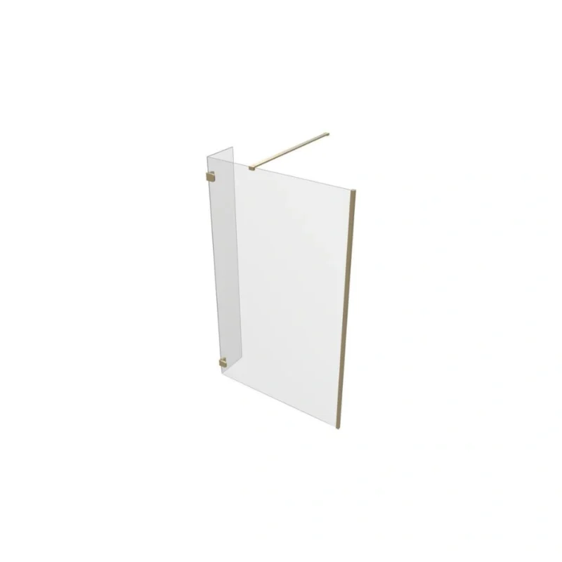 Crystal Optional 300mm Wetroom Hinged Splash Panel - Brushed Brass