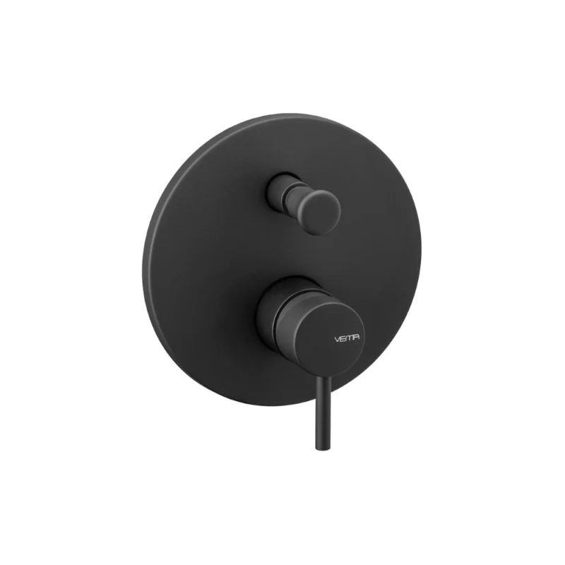 Vema Maira Black Concealed Two‑Outlet Shower Mixer with Diverter