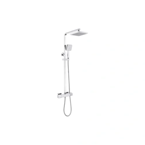 Blakely Cool-Touch Thermostatic Mixer Shower w/Riser & Overhead Kit - Chrome