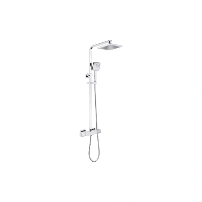 Blakely Cool-Touch Thermostatic Mixer Shower w/Riser & Overhead Kit - Chrome