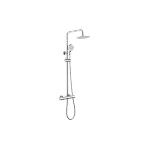 Carter Cool-Touch Thermostatic Mixer Shower w/Riser & Overhead Kit - Chrome