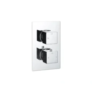 Cosmic Thermostatic Single Outlet Twin Shower Valve - Chrome