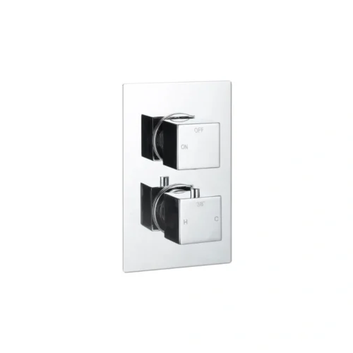 Cosmic Thermostatic Two Outlet Twin Shower Valve - Chrome