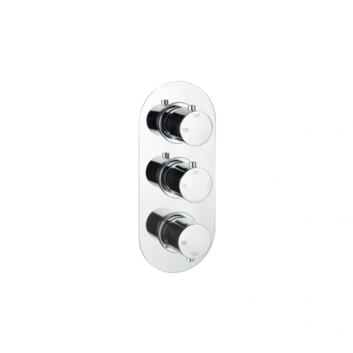Aurora Thermostatic Two Outlet Triple Shower Valve - Chrome