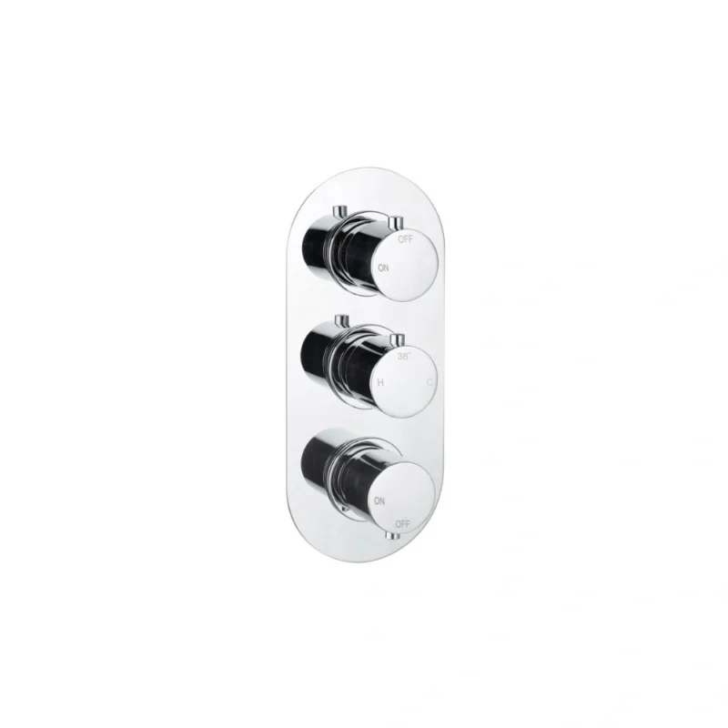 Aurora Thermostatic Three Outlet Triple Shower Valve - Chrome