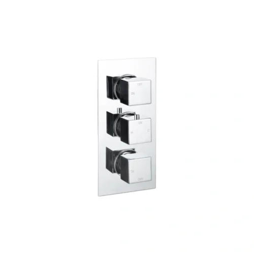 Cosmic Thermostatic Three Outlet Triple Shower Valve - Chrome