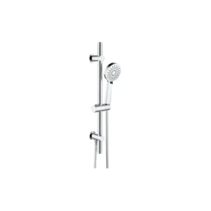 Aurora Round Riser Rail Kit w/Elbow & 3 Mode Handset - Chrome