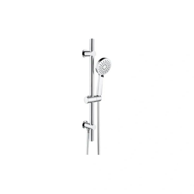 Aurora Round Riser Rail Kit w/Elbow & 3 Mode Handset - Chrome