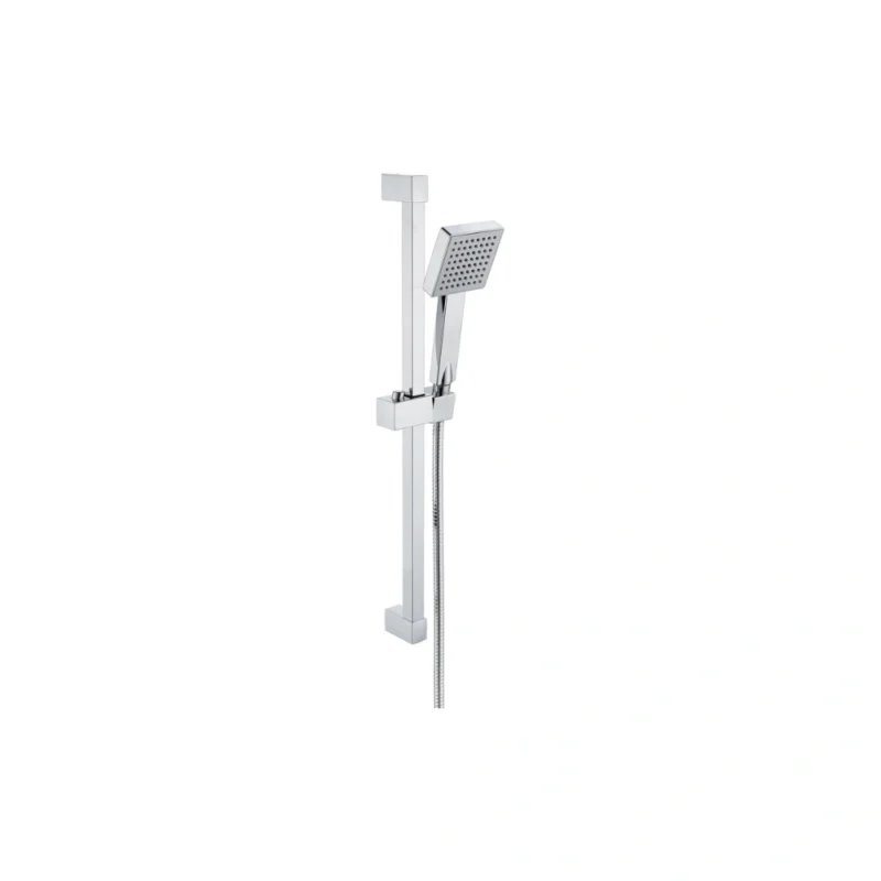 Cosmic Square Slider Rail Kit & Single Mode Handset - Chrome
