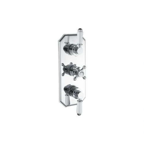 Harrington Traditional Lever Thermostatic Two Outlet Shower Valve - Chrome