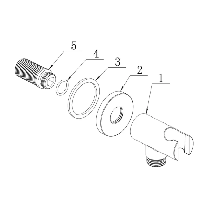 Aurora Round Handset Wall Bracket with Wall Outlet - Chrome