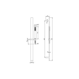 Vema Lys Brass Riser Rail Kit – Polished Chrome
