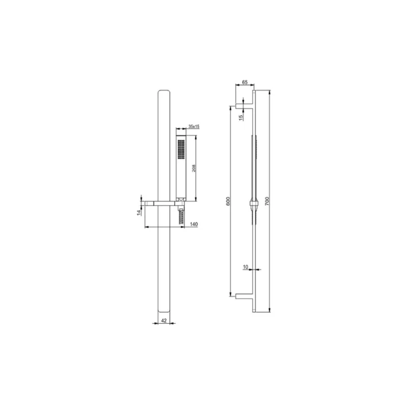 Vema Lys Brass Riser Rail Kit – Polished Chrome