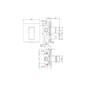 Vema Lys Concealed Two Outlet Shower Mixer w/Diverter
