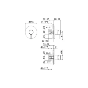 Vema Maira Concealed Single Outlet Shower Mixer