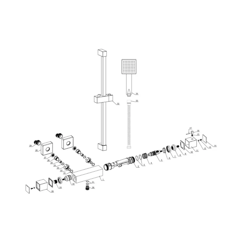 Blakely Cool‑Touch Thermostatic Bar Mixer Shower – Chrome