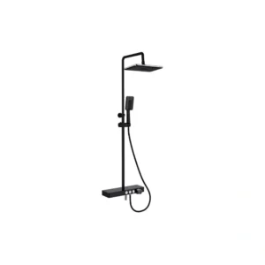 Vema Thermostatic Shower Column – Matt Black