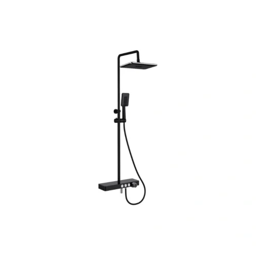 Vema Thermostatic Shower Column – Matt Black