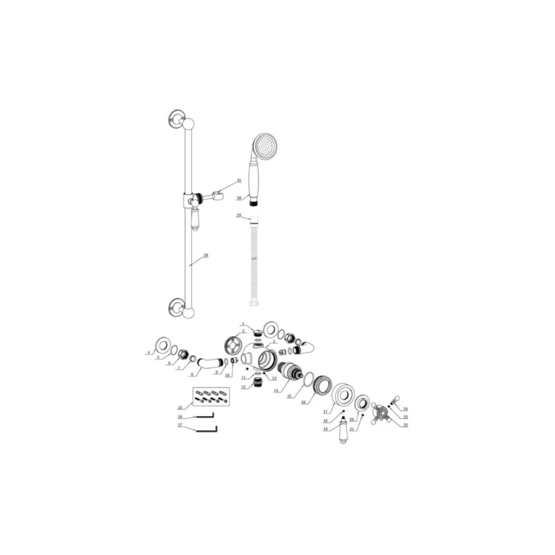 Concentric Single Outlet Shower Valve & Riser Kit Pack 1 - Chrome