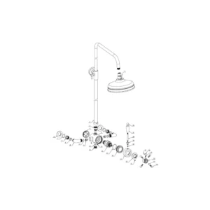 Concentric Single Outlet Shower Valve & Overhead Kit Pack 2 - Chrome