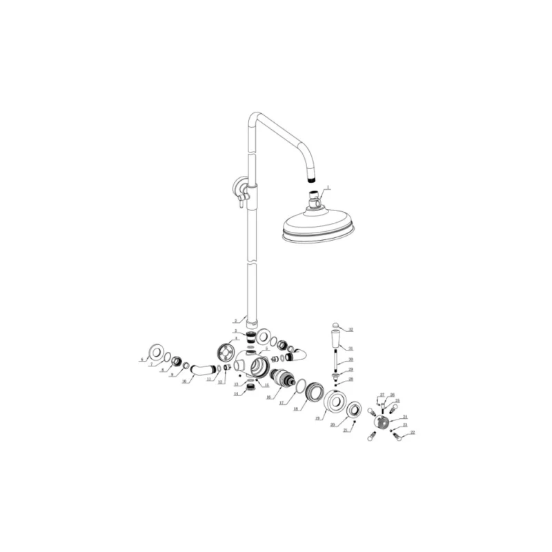 Concentric Single Outlet Shower Valve & Overhead Kit Pack 2 - Chrome