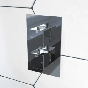 Cosmic Thermostatic Single Outlet Twin Shower Valve - Chrome