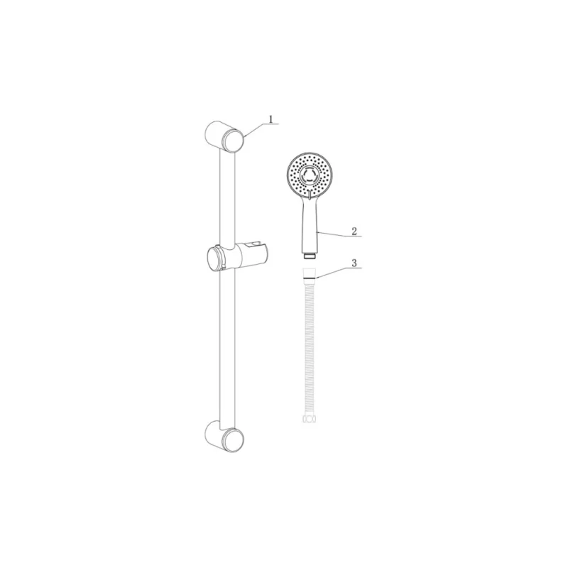 Aurora Round Slider Rail Kit & 3 Mode Handset