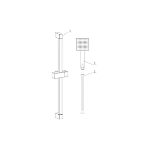 Cosmic Square Slider Rail Kit & Single Mode Handset - Chrome