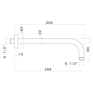 Vema Round 300mm Wall Shower Arm – Polished Chrome