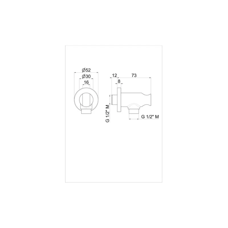 Vema Handset Wall Bracket & Outlet – Polished Chrome