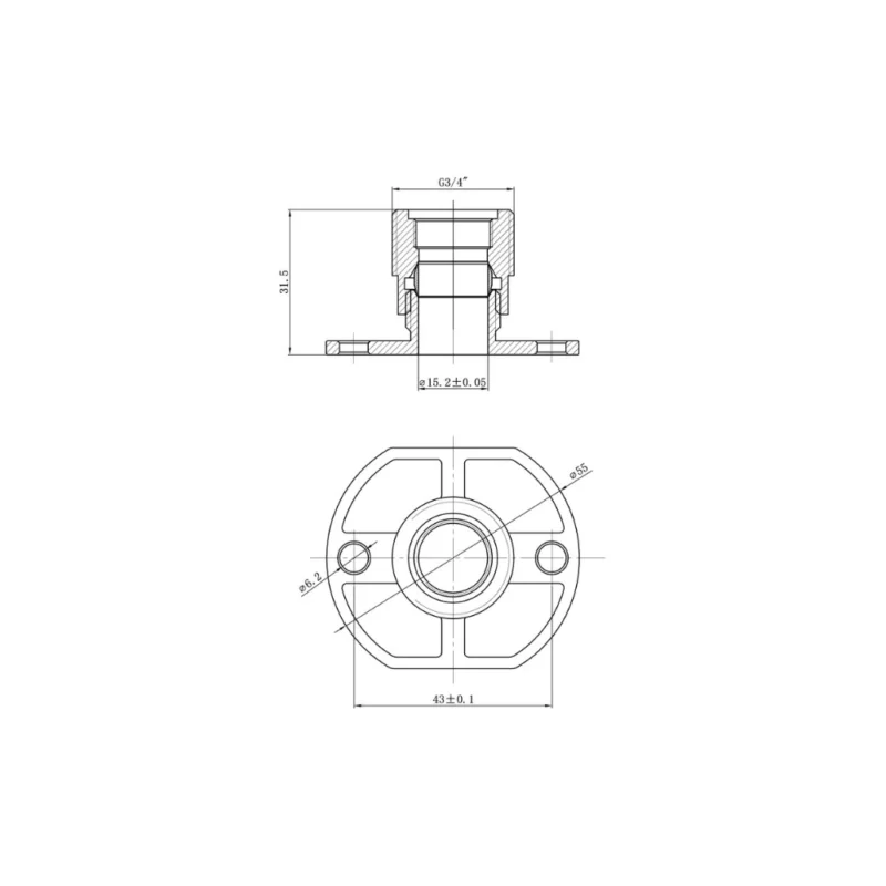 Exposed Shower Valve Fast Fitting Backplate Kit (Pair) – Solid Brass